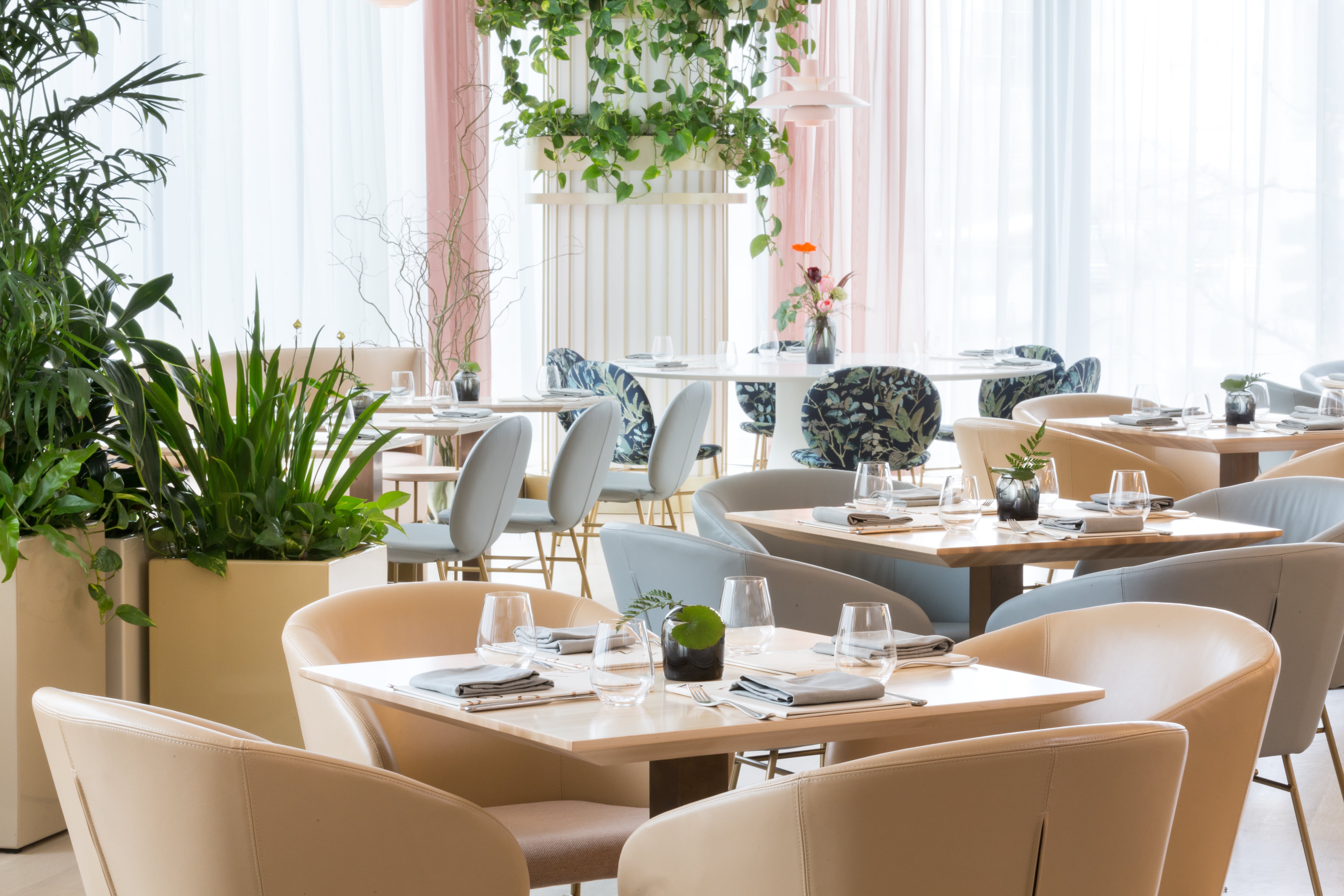Botanist dining room filled with tables, chairs and plants