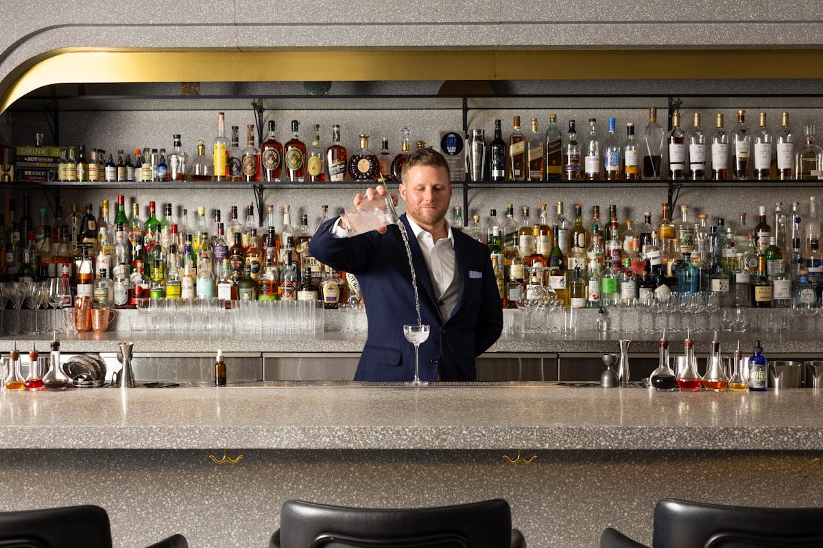 Creative Beverage Director Grant Sceney behind the bar