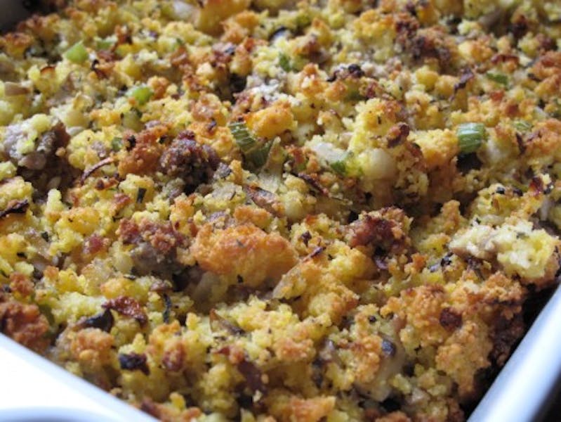 Andouille Cornbread Dressing The Walking Pig Southern Restaurant