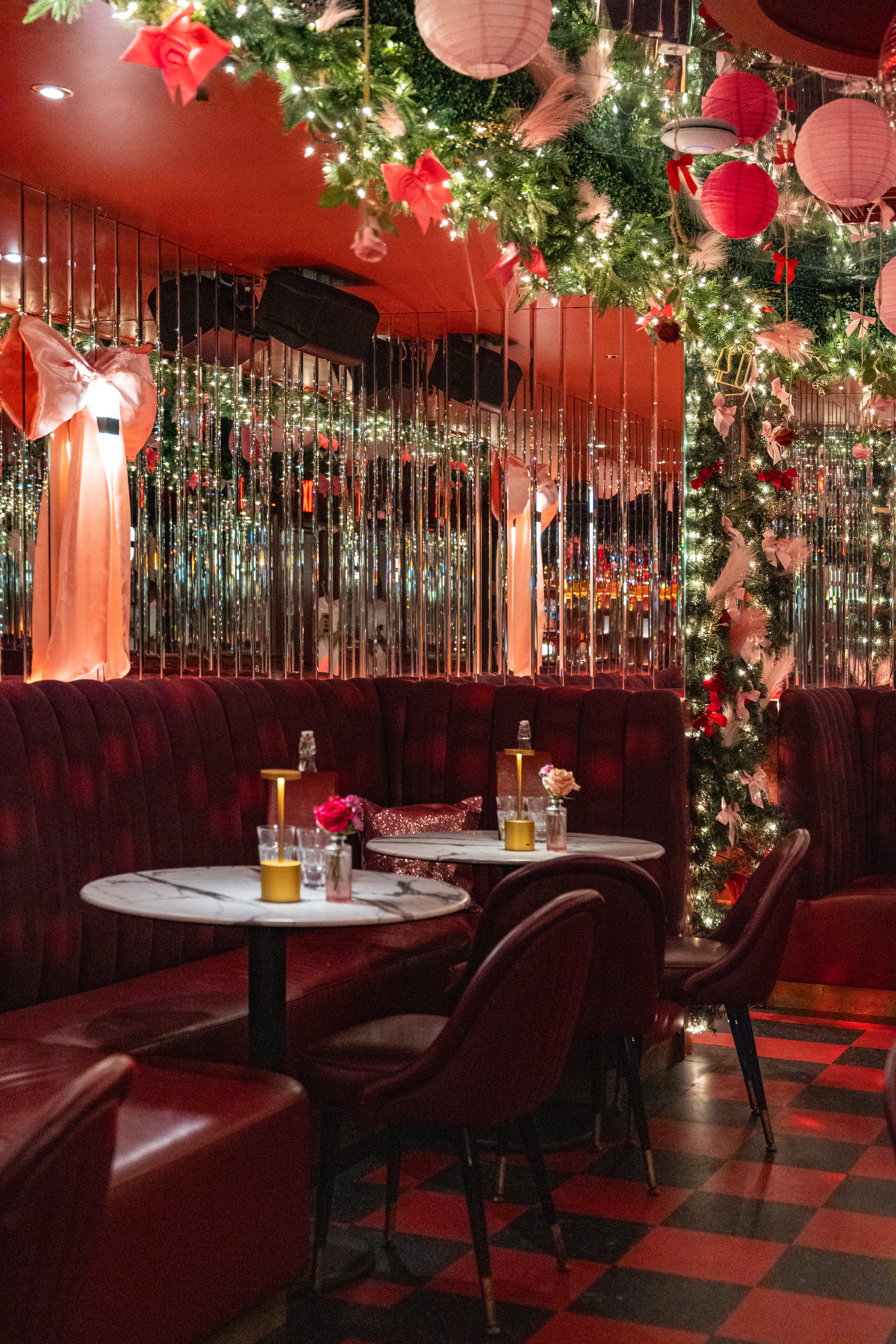 Valentine's day decor with tables