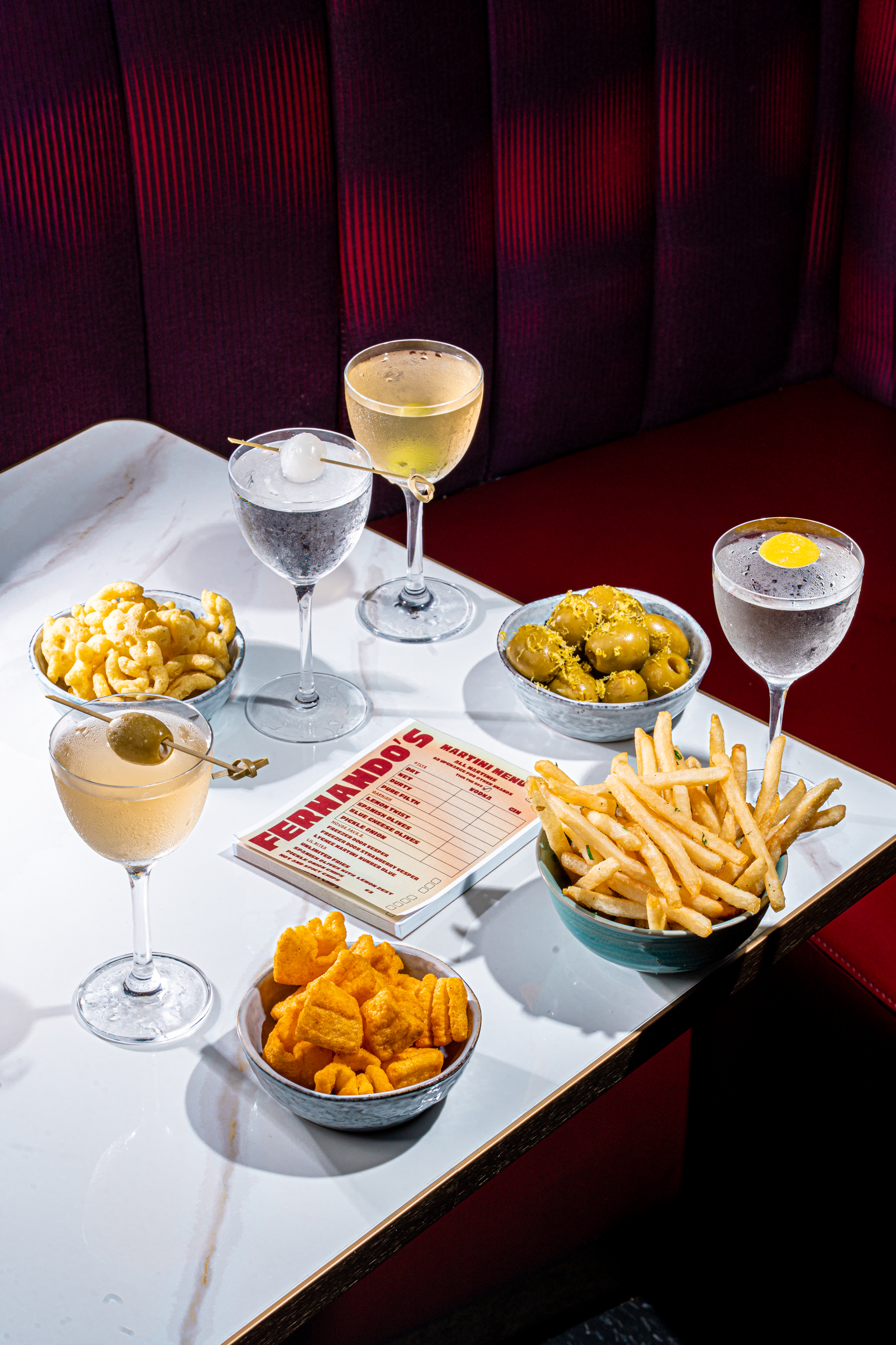 a table with different foods on it