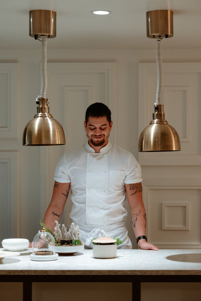 a chef in a restaurant kitchen