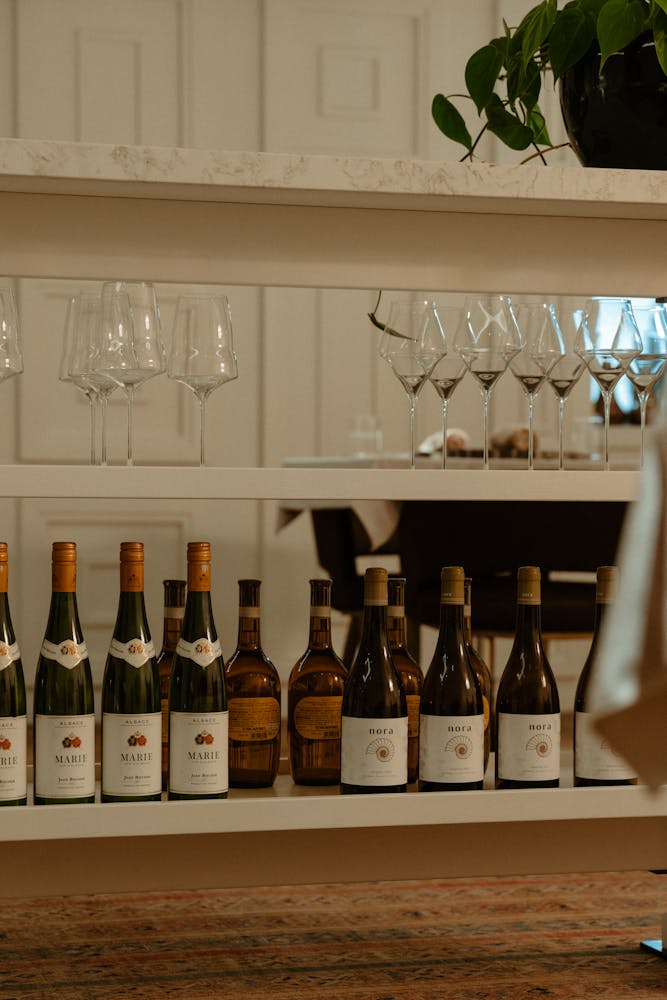 wine glasses on a table