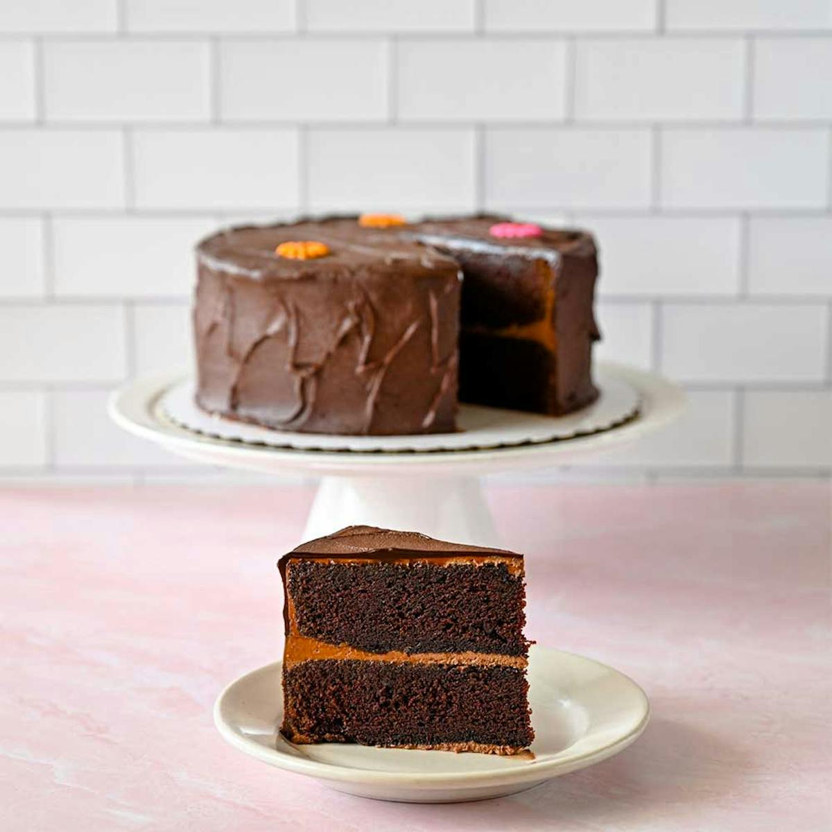 a piece of cake sitting on top of a table