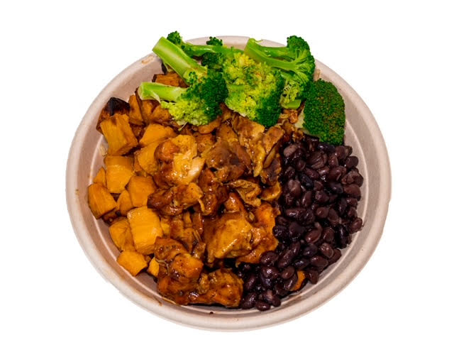 a plate of food with broccoli