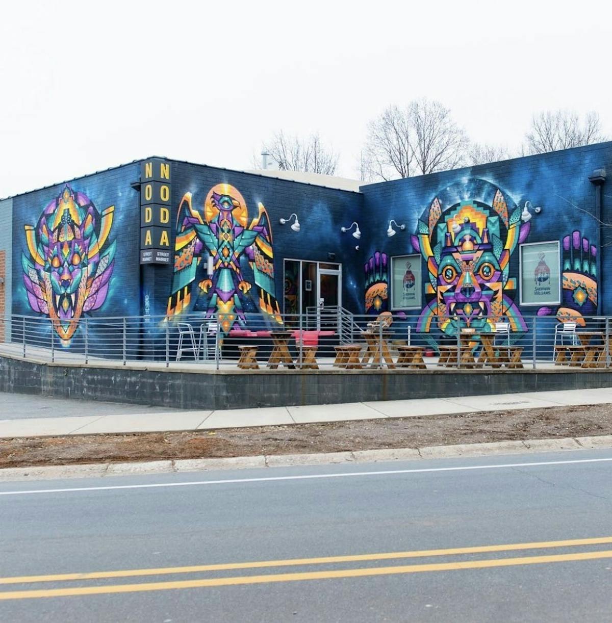 Crown Station mural outside