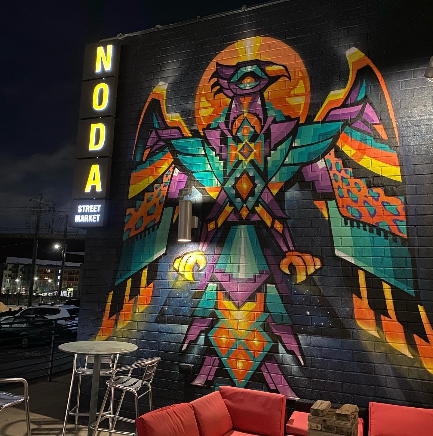 a group of colorful buildings