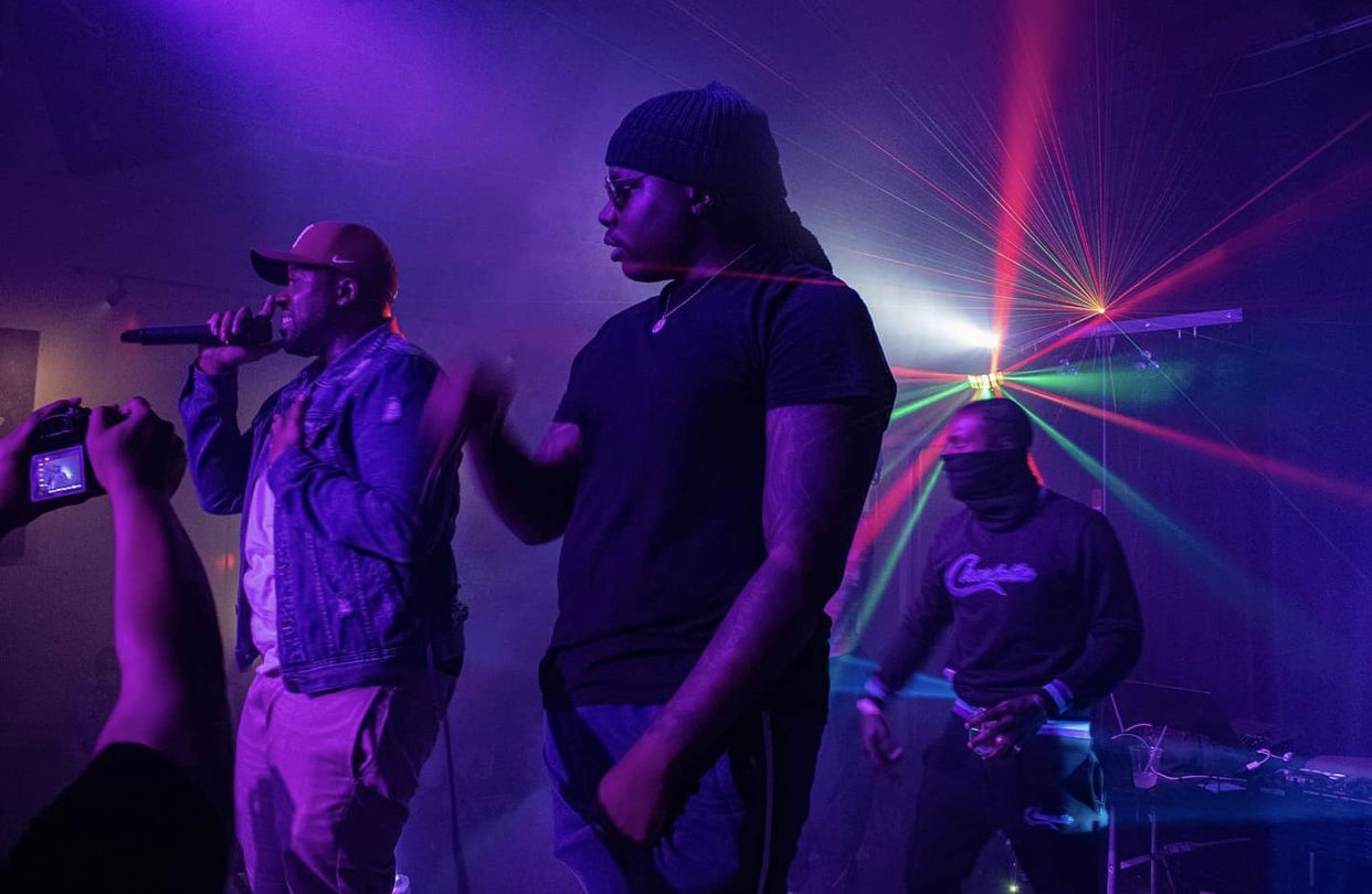 Rap duo on stage at Crown Station