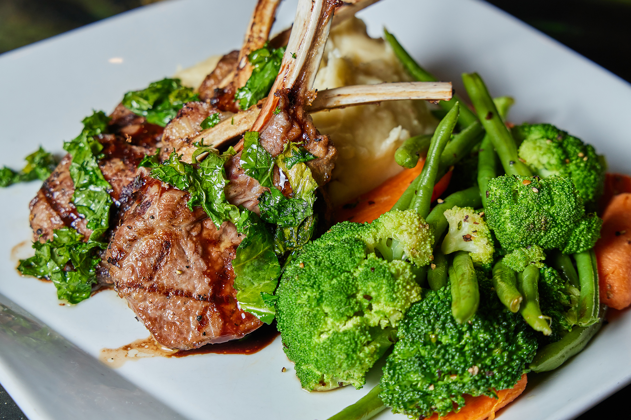 a plate of food with broccoli