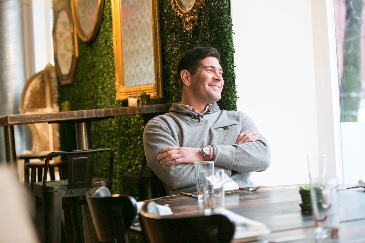 a man and a woman sitting at a table