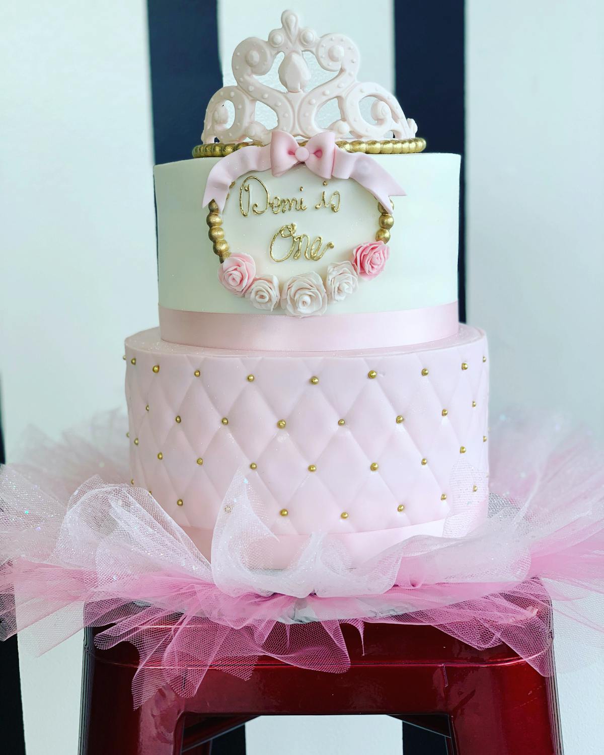 a pink cake