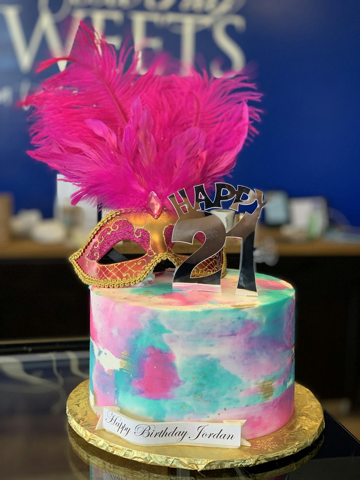 a cake sitting on top of a table