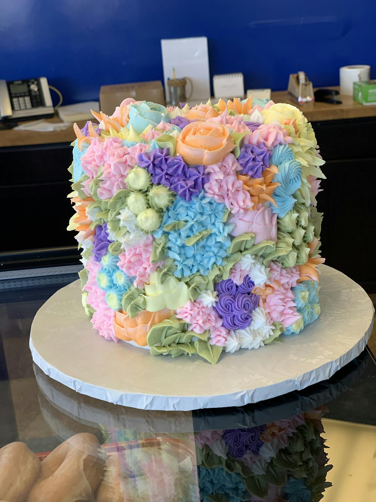 a decorated cake on a table