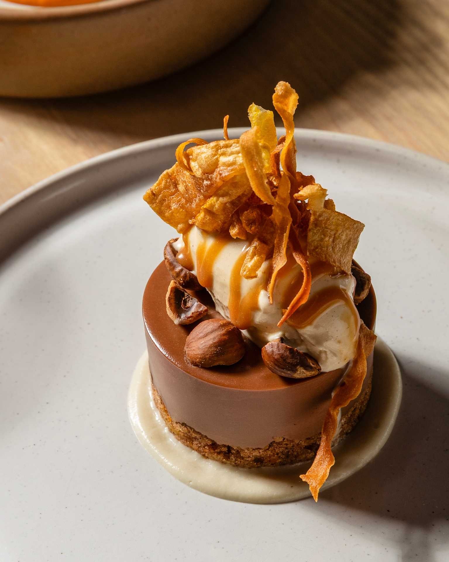 a dessert on a plate