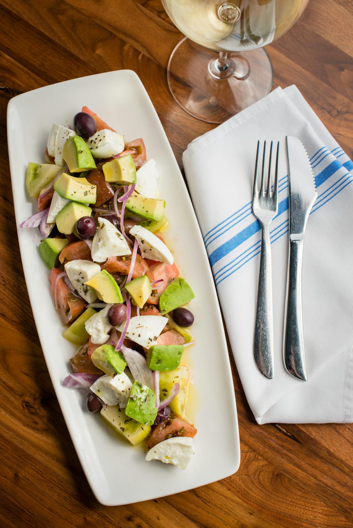 a salad plate on a table
