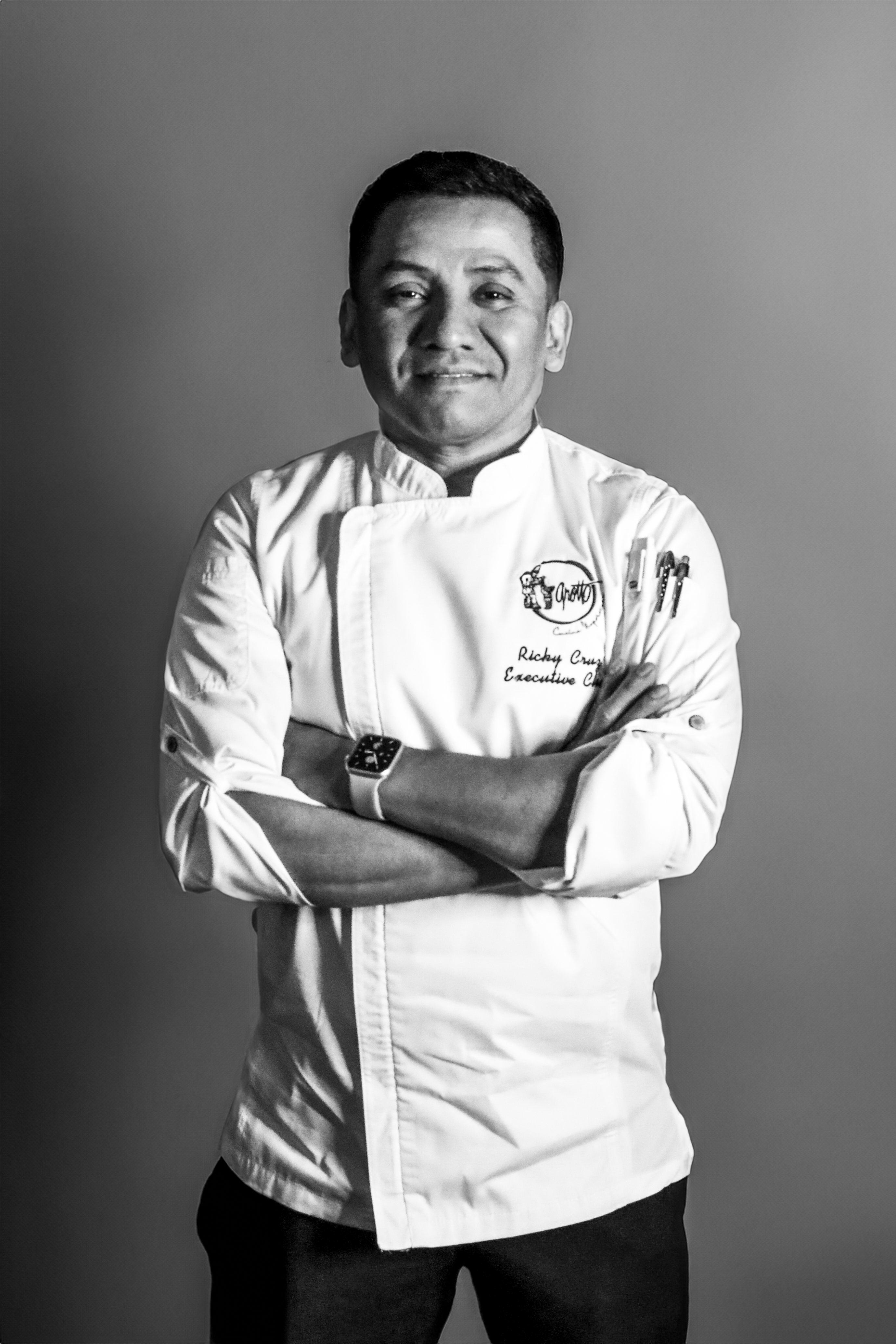 a person standing posing for the camera