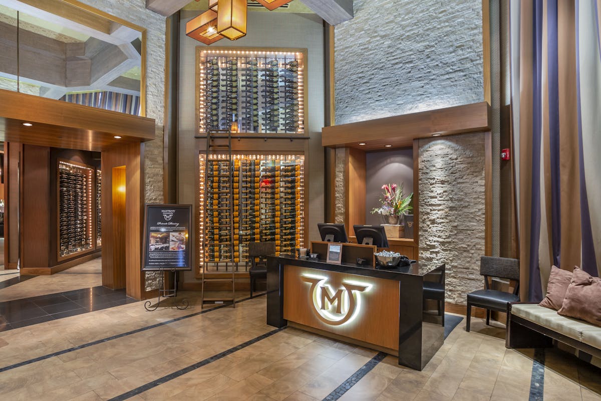 a reception with a wine cellar