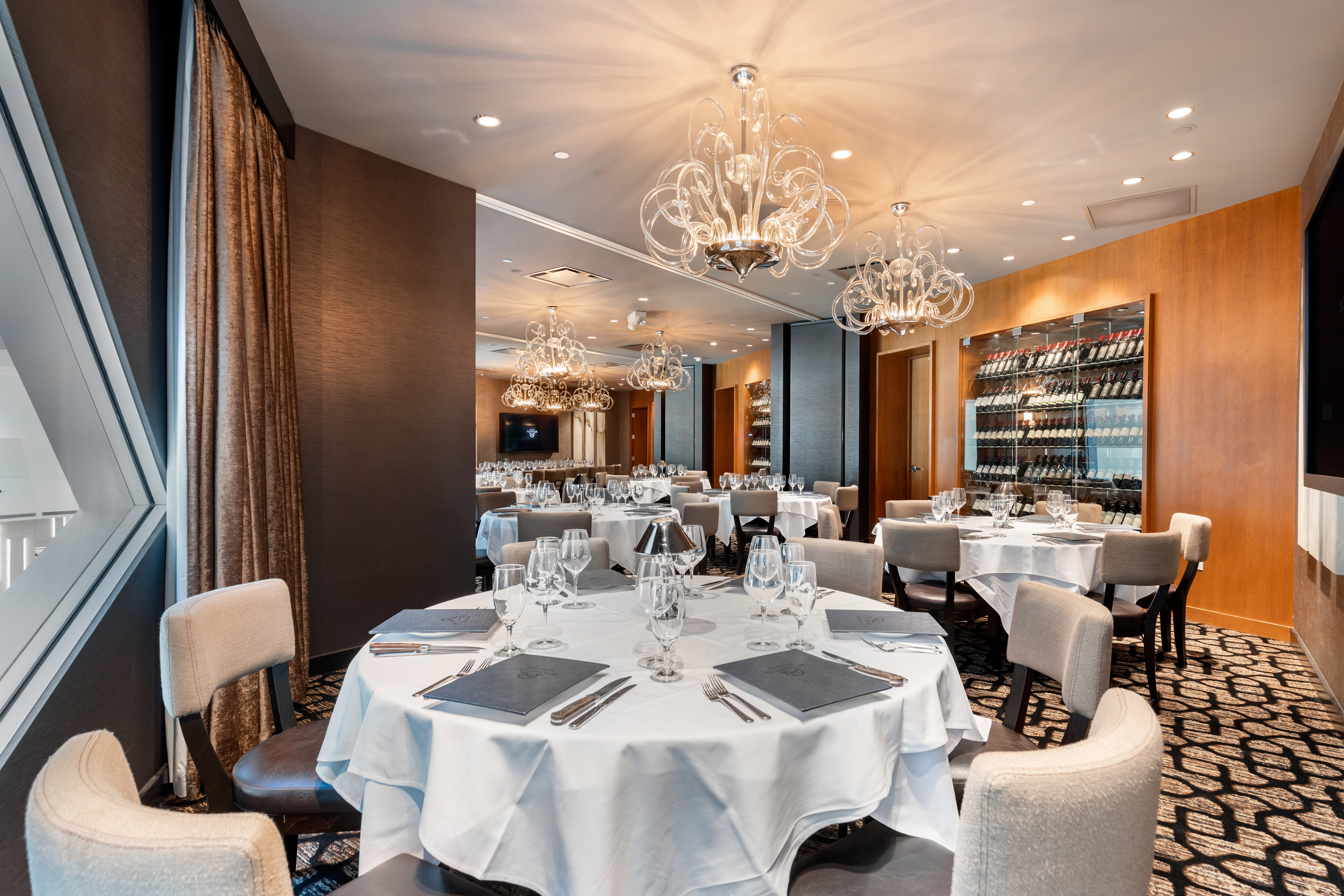 a dining table in a restaurant