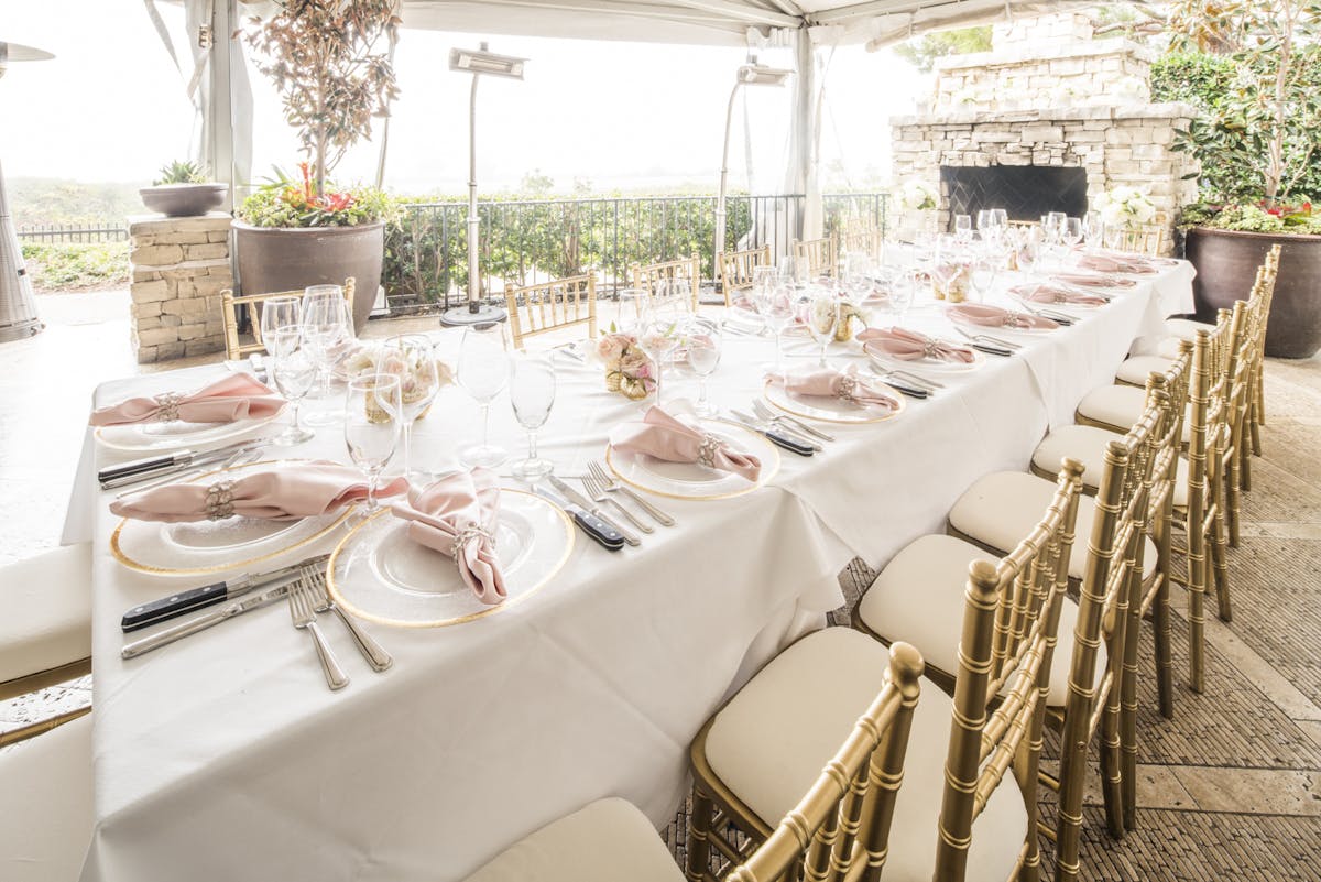 an outdoor dining table
