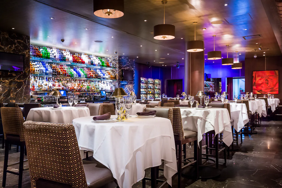 a bar in a dining room