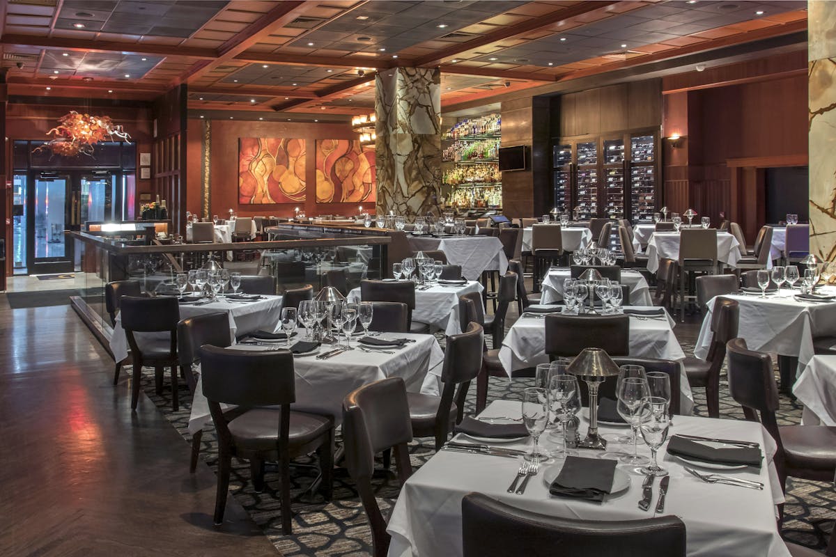 a dining room table in a restaurant