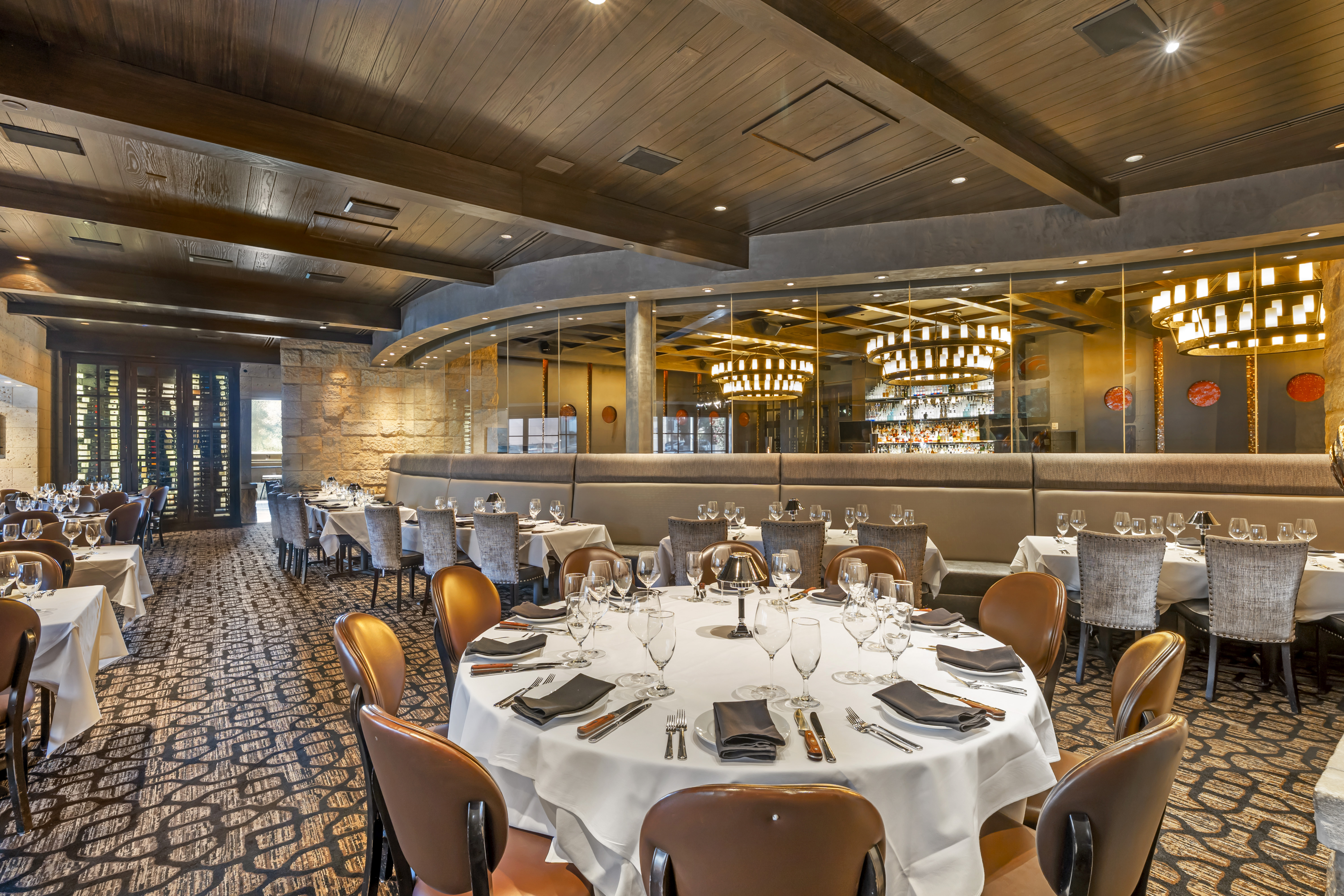 a room with tables and chairs