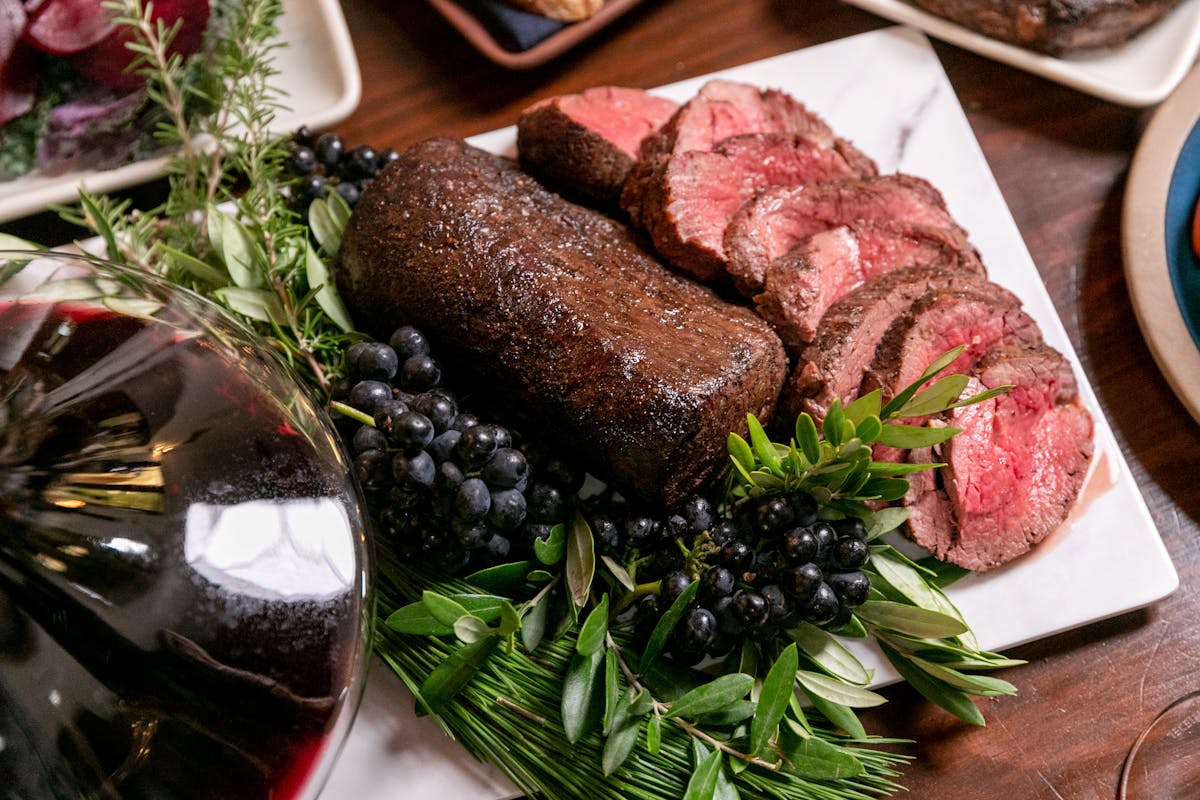 a close up of a plate of food on a table