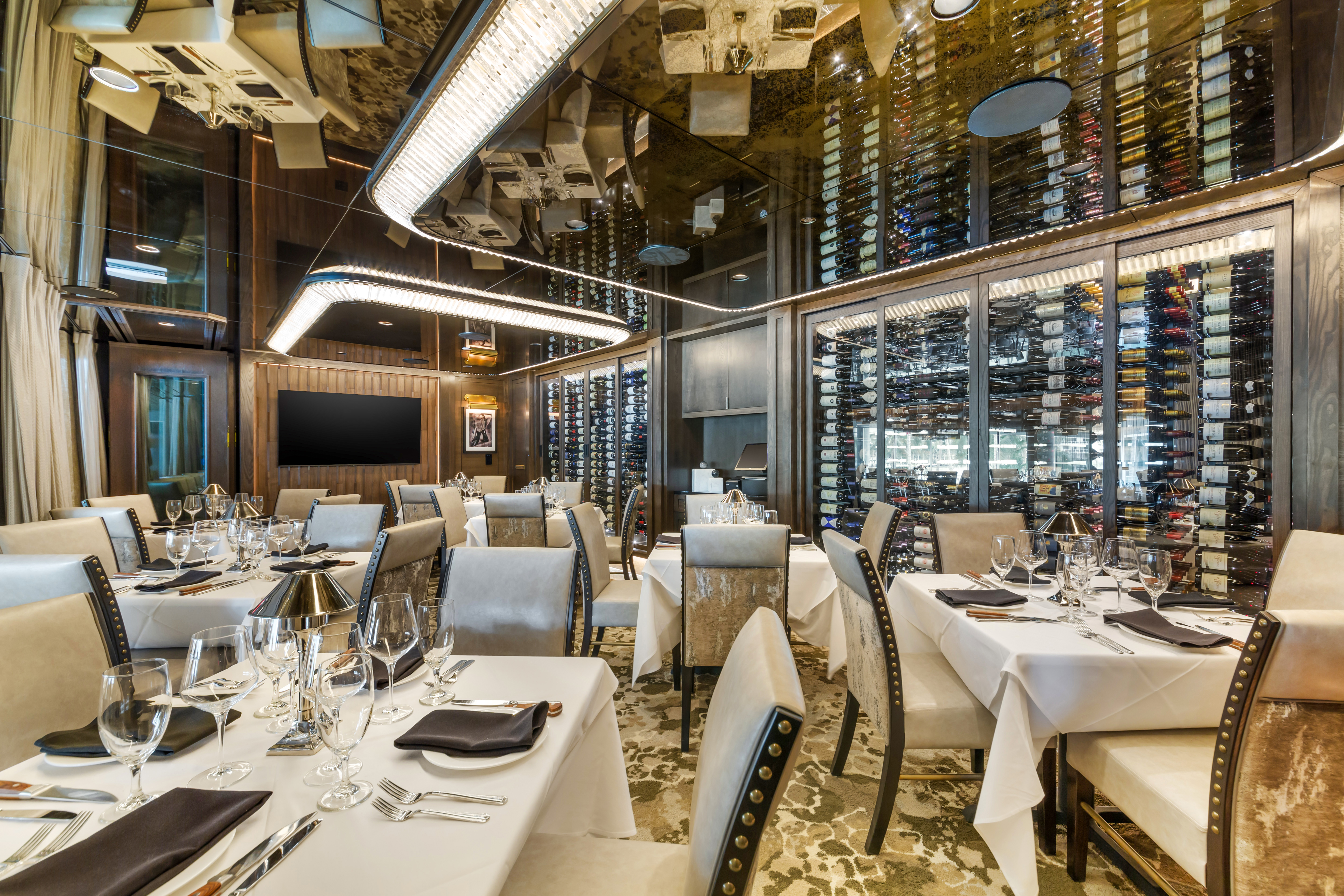 a dining table in a restaurant