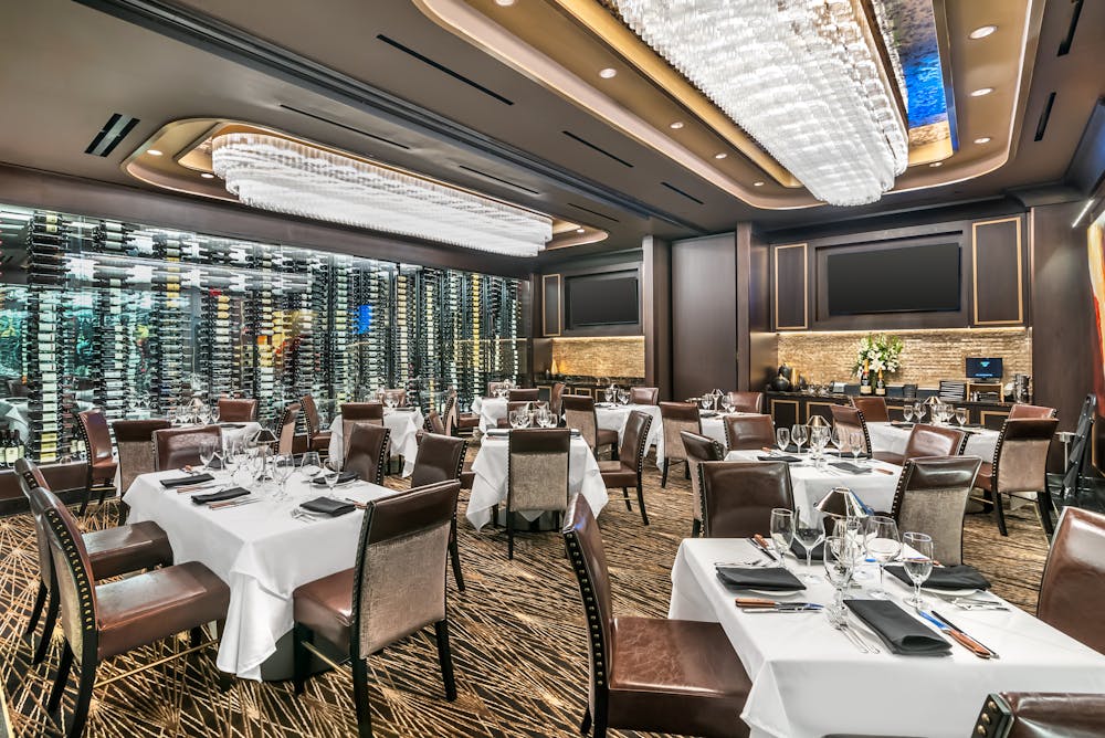 a dining table in a restaurant
