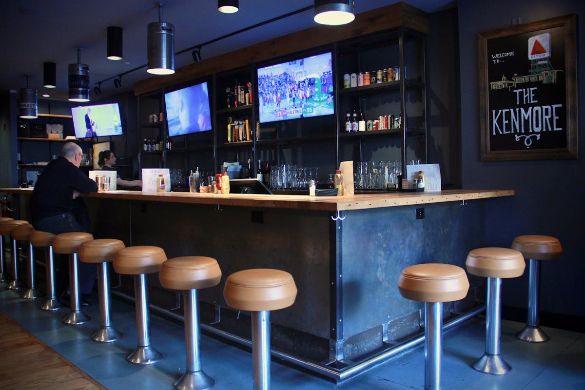 bar with bar stools