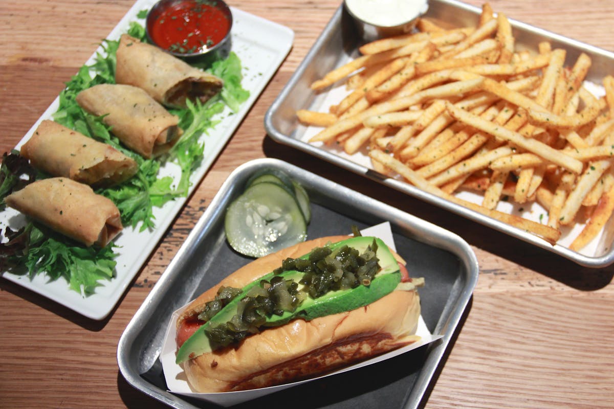 a tray of food on a table