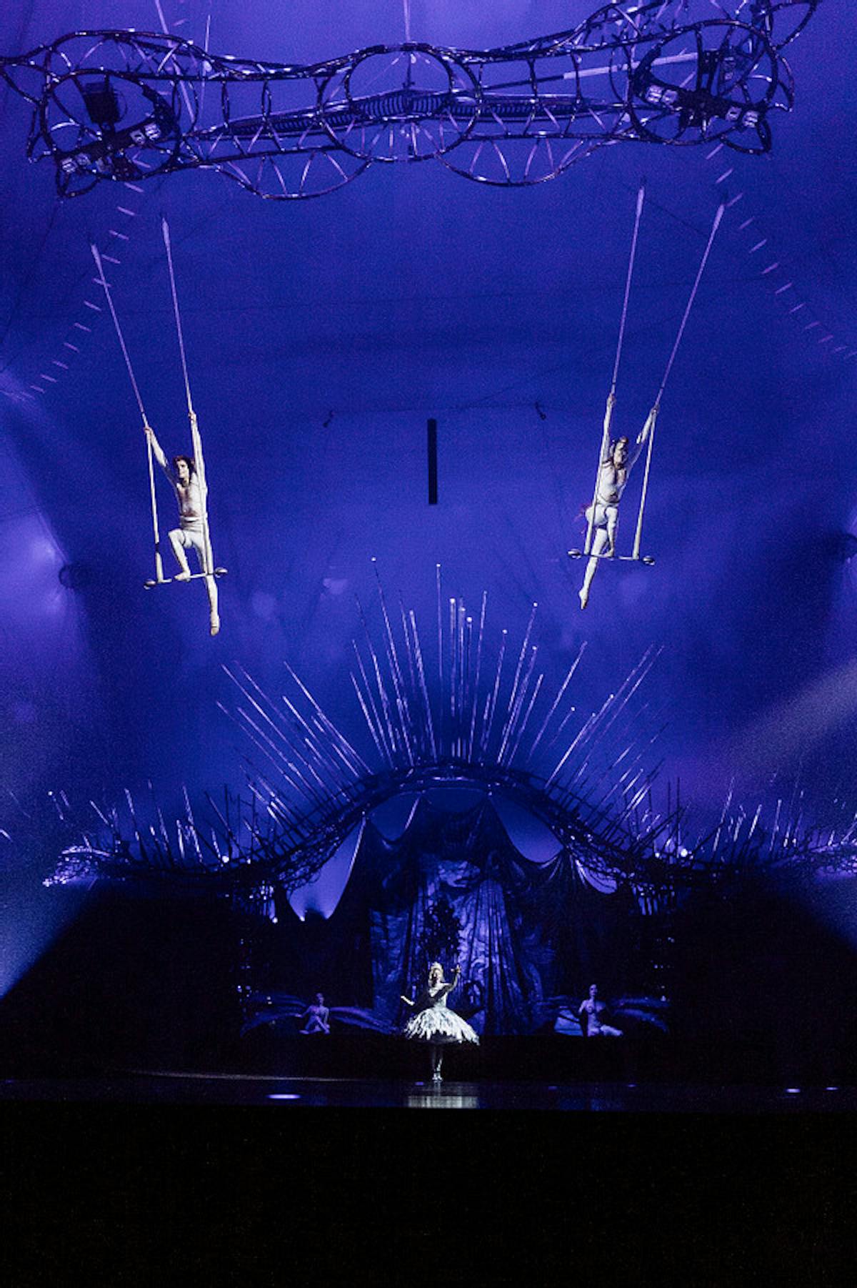 blue screen on a stage
