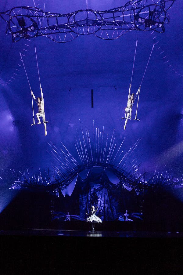 blue screen on a stage