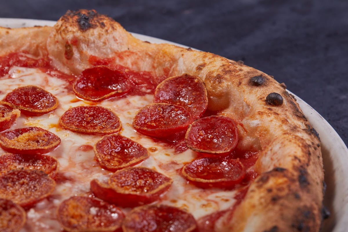 Pepperoni pizza on a plate