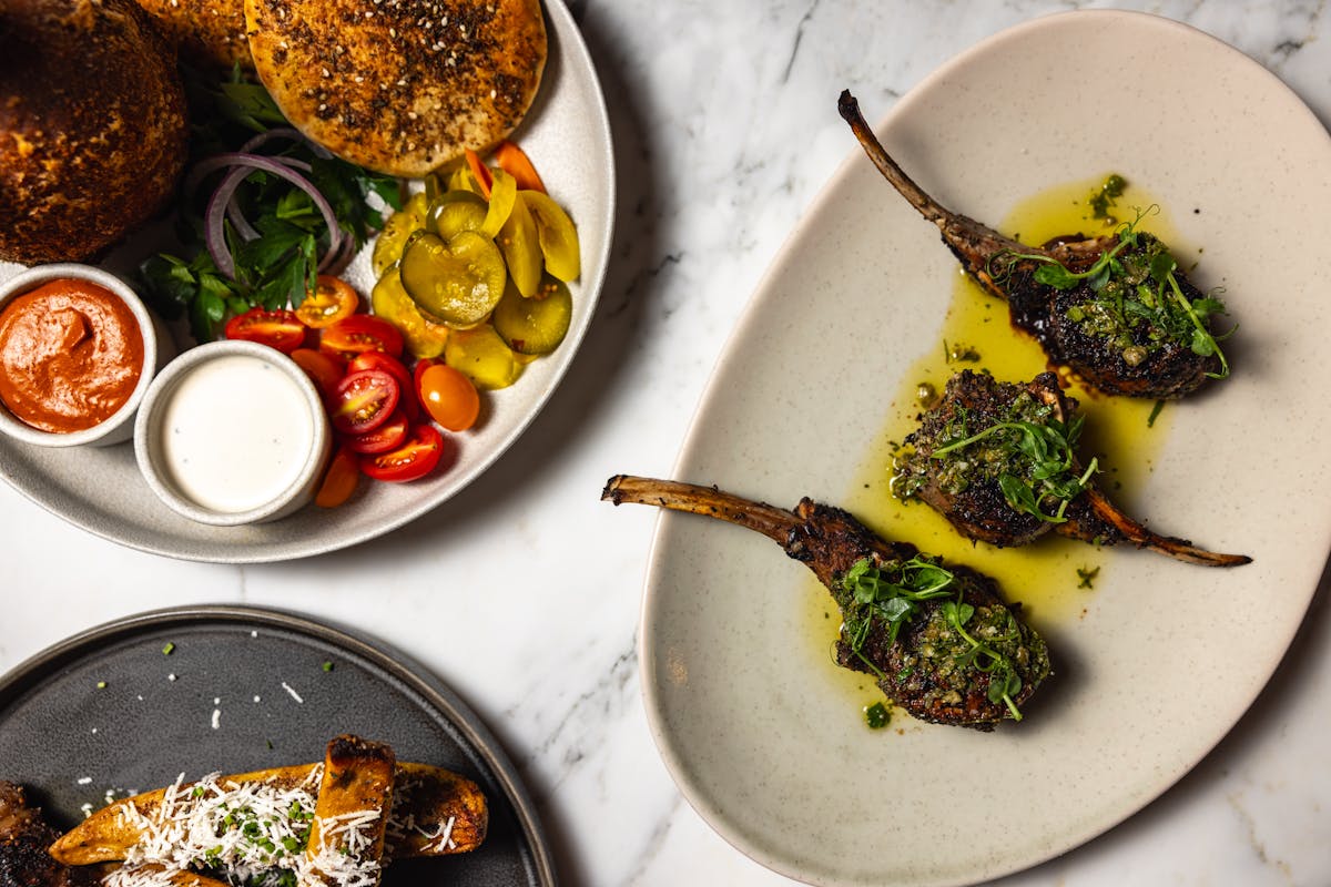 a plate of food with broccoli