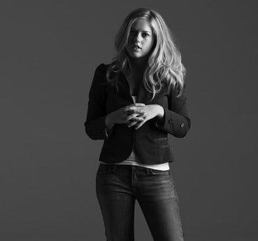 a woman in a black shirt