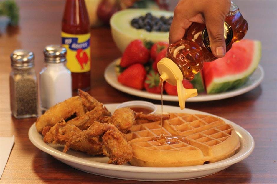 a plate of food on a table