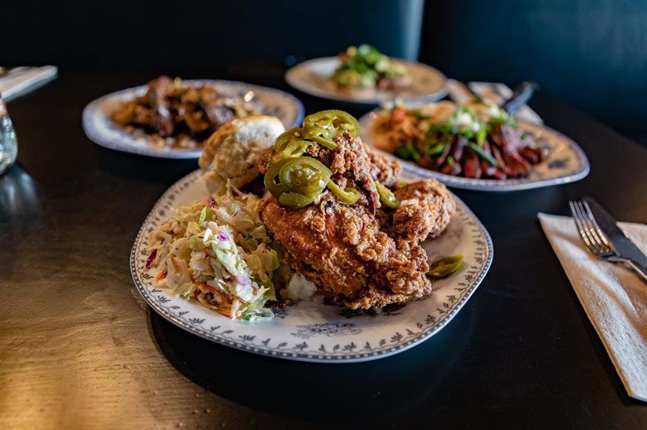 a plate of food on a table