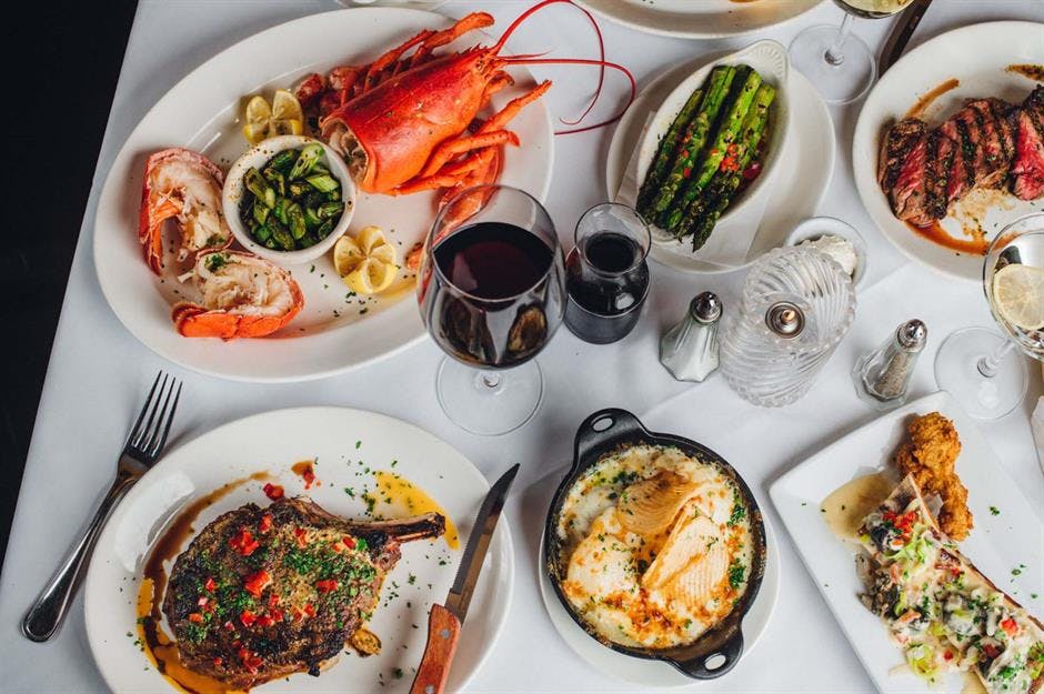 a bunch of different types of food on a plate