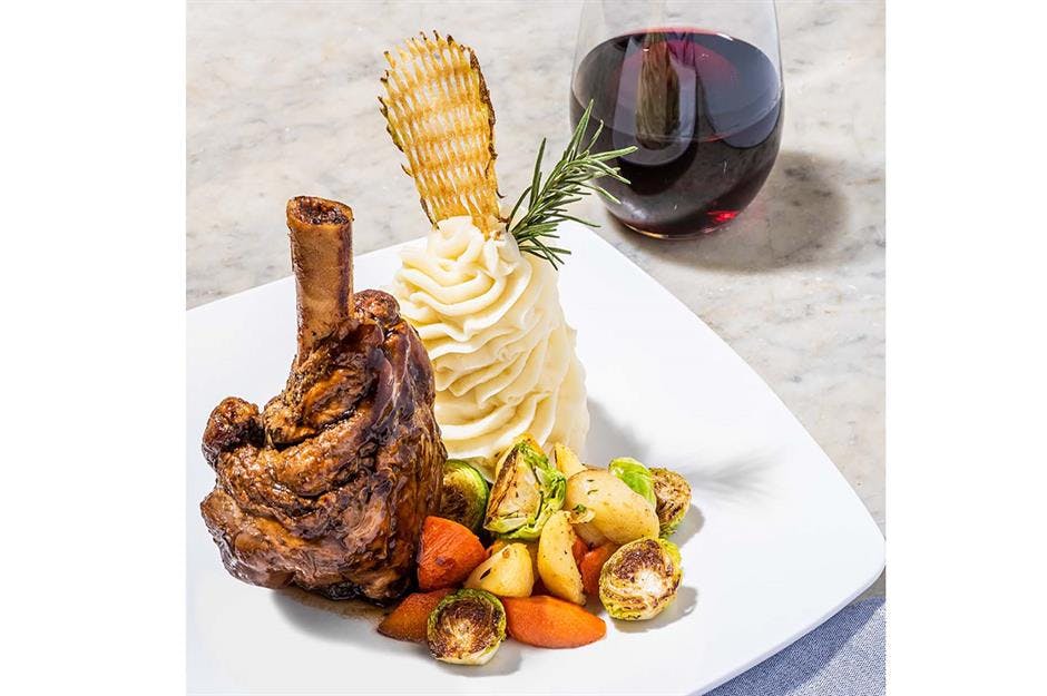 a plate of food on a table