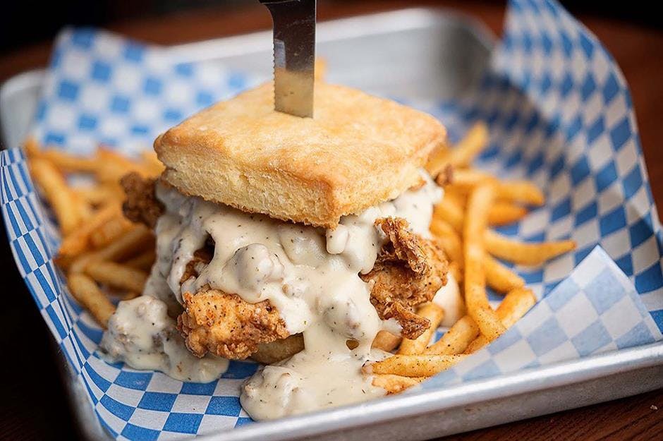 a plate of food on a table