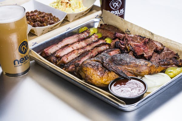 a tray of food on a plate