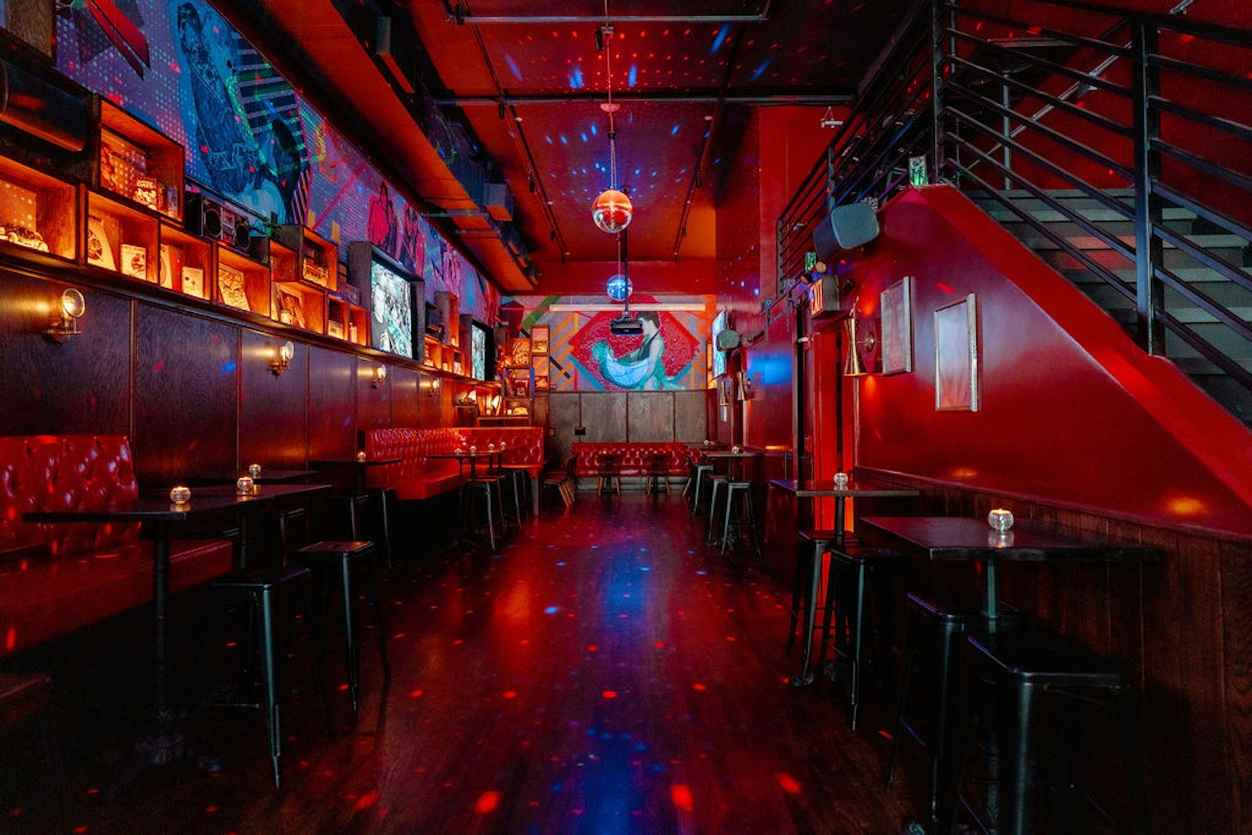 a subway train at night