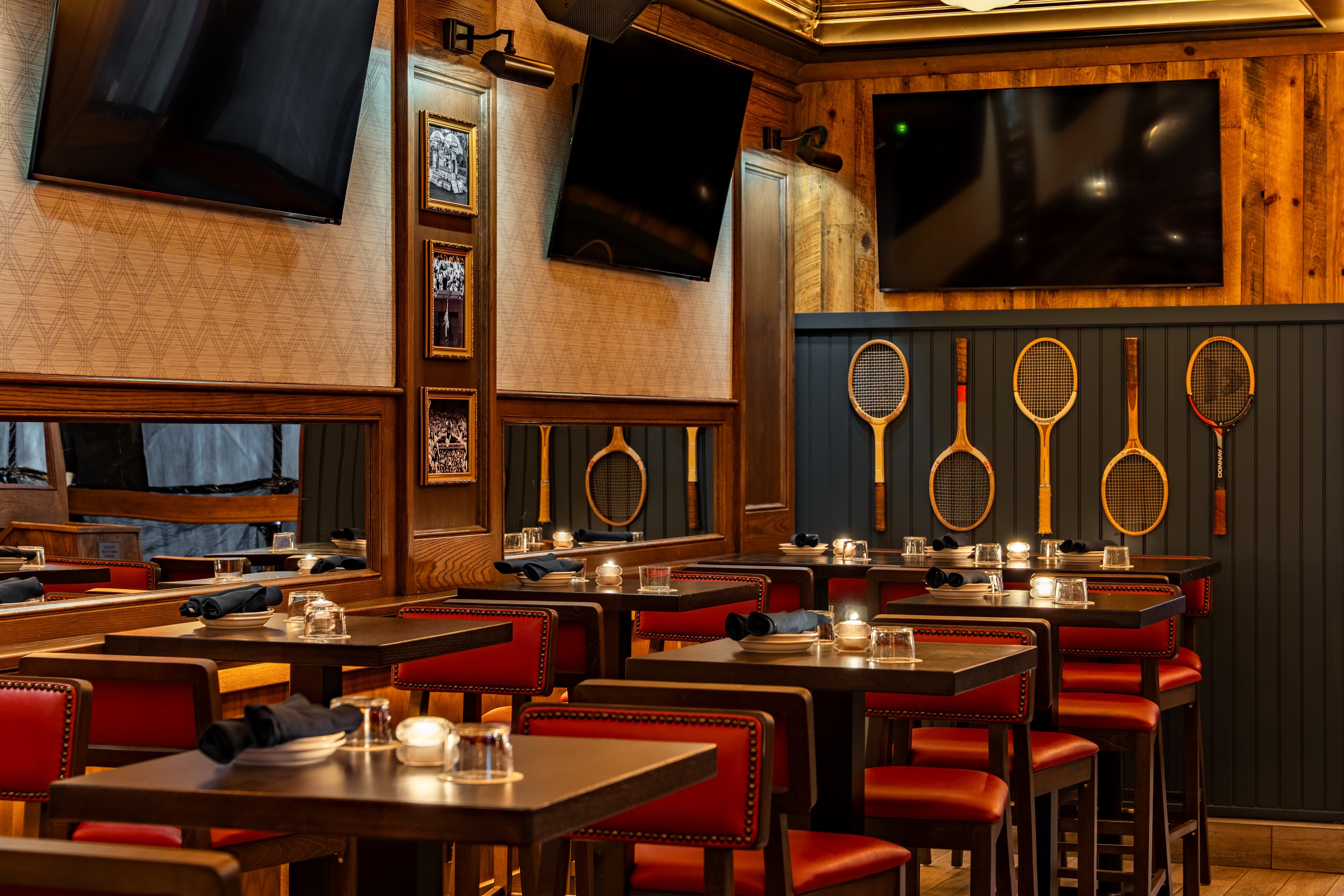 a kitchen with a dining table