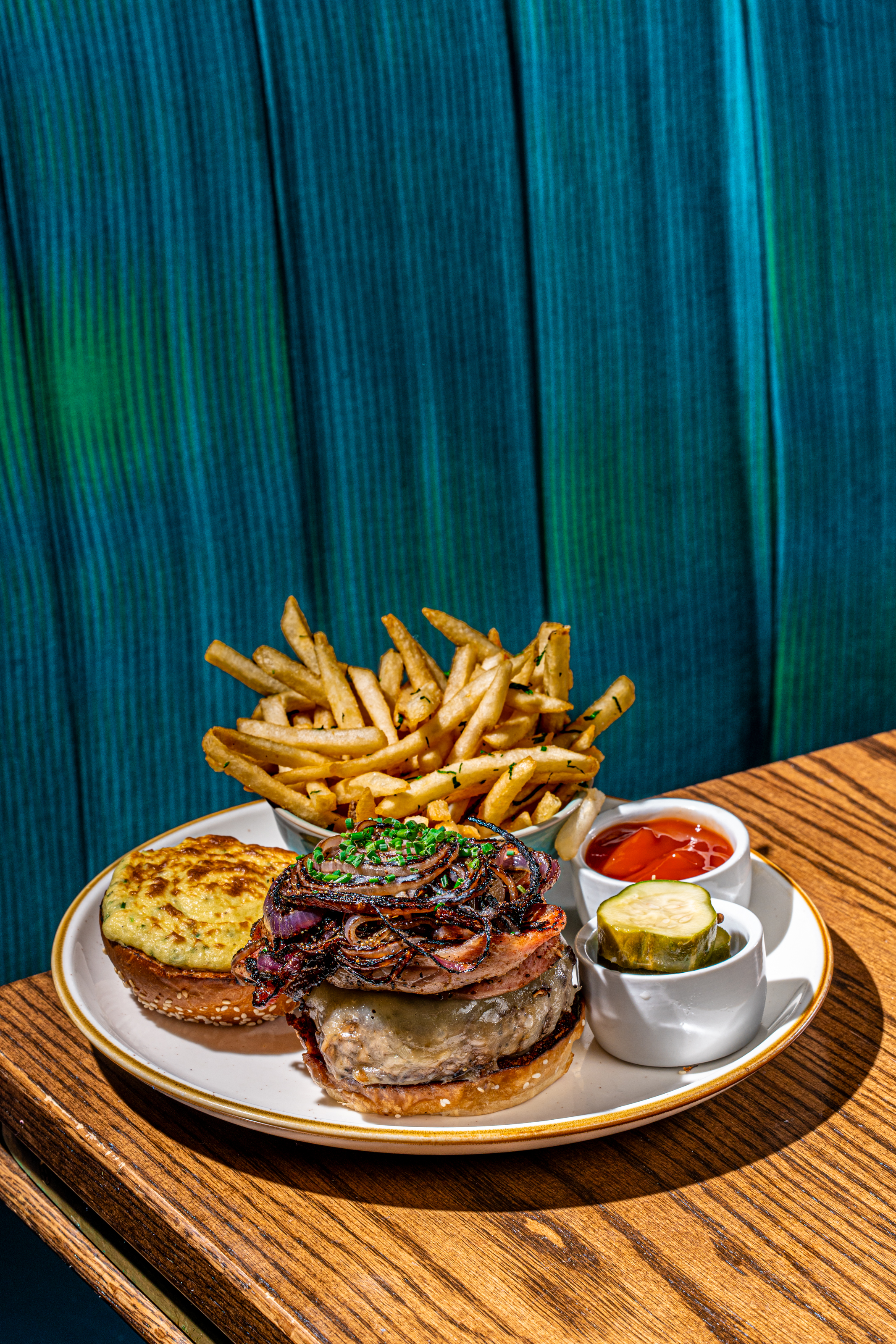 Burger Special served with fries