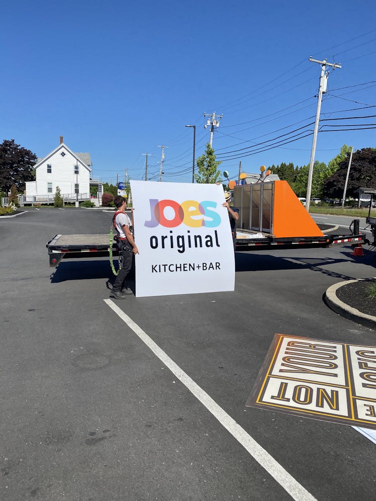 a sign on the side of a road