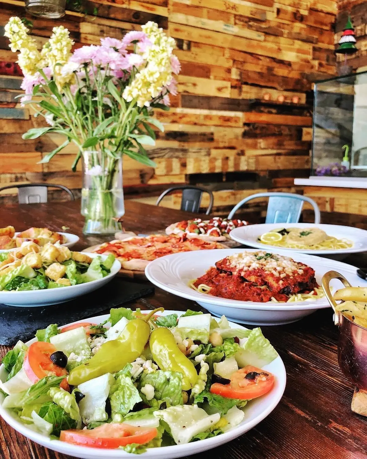 a plate of food on a table